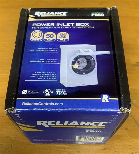 reliance controls non metallic power inlet box|reliance pb50 power inlet box.